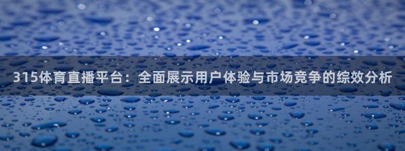 飞速体育：315体育直播平台：全面展示用户体验与市场竞争的综效分析